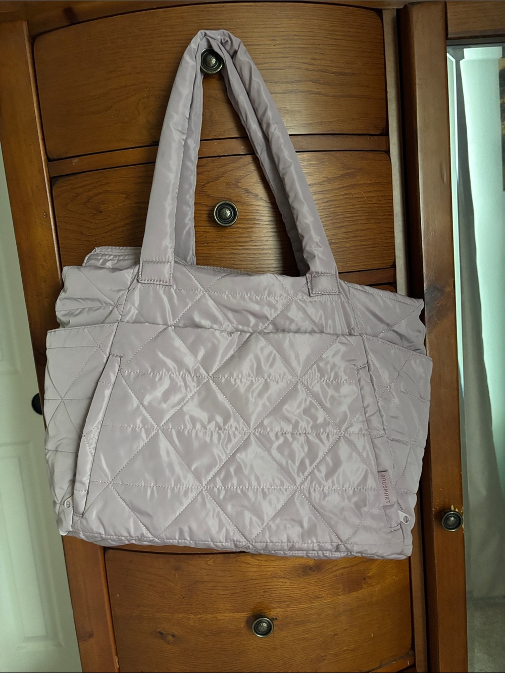 Amazon Quilted Pale Pink Shoulder Tote